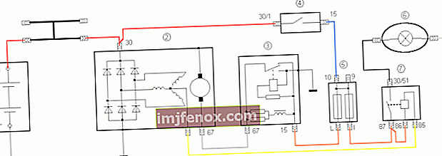 Ģeneratora pieslēguma shēma VAZ 2101 (G-221)